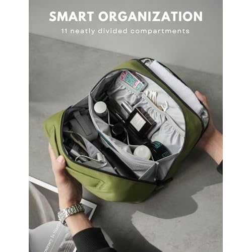 Large Hanging Travel Toiletry Bag for Men Women, 6L Dopp Kit Wide Open Cosmetic Makeup Bag Water-resistant Bathroom Shower Bags for Toiletries, Grooming, Shaving Organizer Bag
