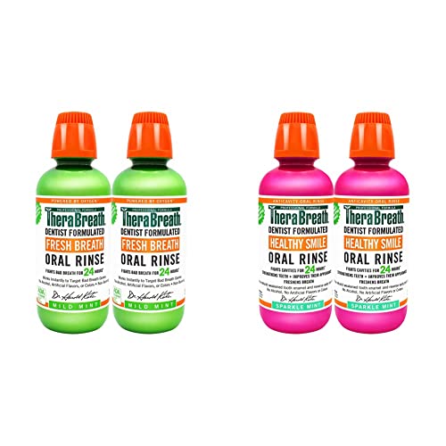 TheraBreath Fresh Breath Oral Rinse - Dentist-Formulated Mint Mouthwash, 16oz Pack of 2