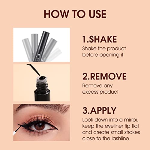 BestLand 10 Colors Liquid Matte Eyeliner - White, Black, Blue, Brown Colored Liner - Waterproof, Bright, Rainbow Eyeliner Pencil - Quick Dry Eyes Makeup Kit
