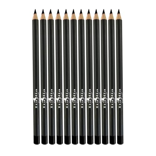 Italia Deluxe 12 pcs Eyeliner Pencil, Ultra Fine, Creamy, High-pigmented, Long-lasting + Hydrogel Eye Patch for Lash Extensions (Black)