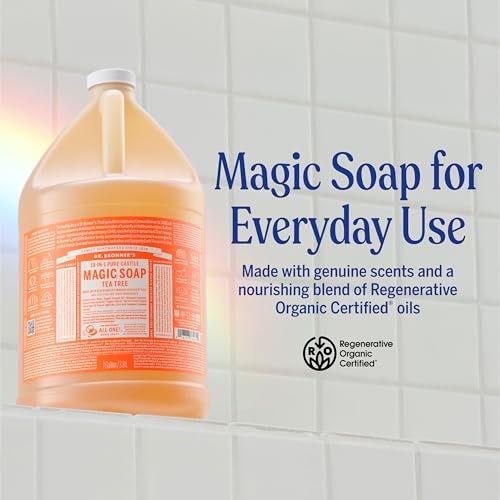 Dr. Bronner's - Pure-Castile Liquid Soap (Tea Tree, 32 Fl Oz (Pack of 1), 32 oz