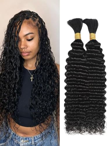 Human Braiding Hair for Boho Braids 16 Inch Natural Color - 100g Pack
