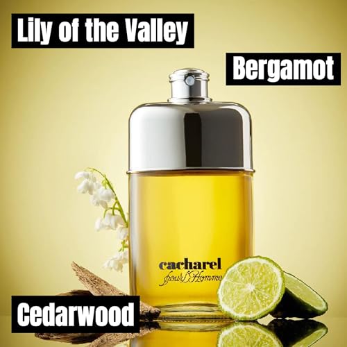 Cacharel Pour L'Homme Eau de Toilette Men’s Woody Spicy Fragrance 3.4 Fl Oz