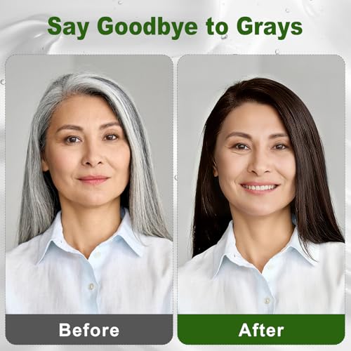 Limer Hair Dye Shampoo, Dark Brown 6-in-1 Natural Herbal Hair Color Shampoo, Semi-Permanent Gray Coverage with Pleasant Scent, Ammonia-Free Formula for Women & Men (460ml/15.55fl oz)