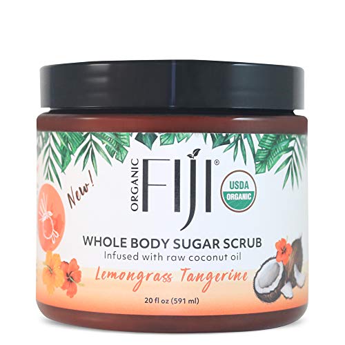 Organic Fiji Lemongrass Tangerine Body & Face Scrub - 20 oz with Coconut Oil - Variation of THIS listing