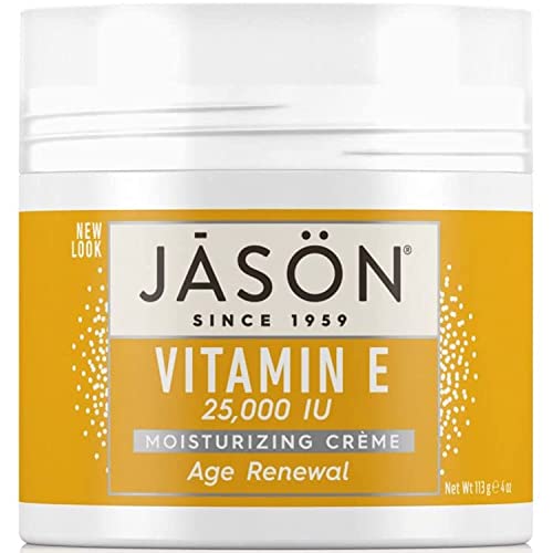 JASON Moisturizing Creme, Vitamin E 25,000, Age Renewal, 4 Oz & Skin Oil, Vitamin E 5,000 IU, All Over Body Nourishment, 4 Oz