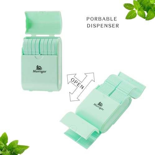 Refillable Dental Floss Picks with Travel Cases - 614 Count, Mint Flavor