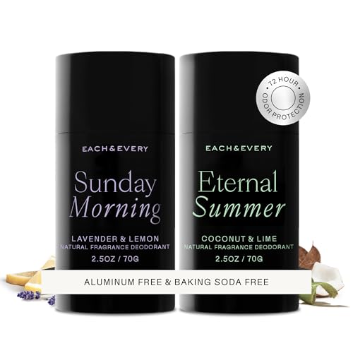 Each & Every Natural Deodorant 2-Pack – EWG Verified, Aluminum Free, Vegan