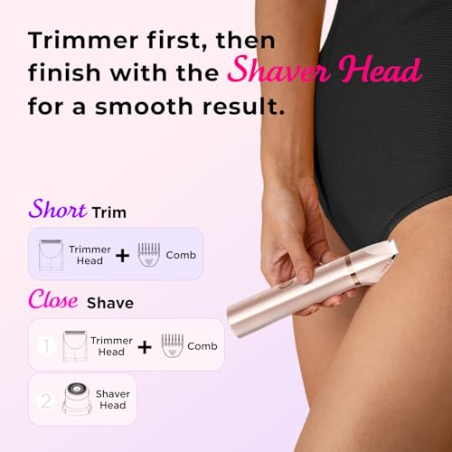 Women’s Bikini Trimmer Electric Razor Waterproof Rechargeable Hair Remover
