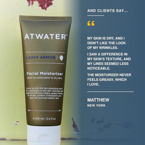 ATWATER Men's Intensive Face Moisturizer 3.4 oz for Dry Skin - Hydrating, Anti-Aging, Vegan
