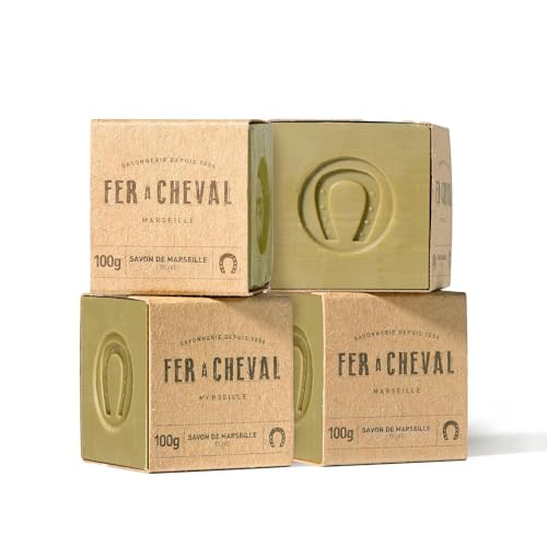 Fer à Cheval Pure Olive Marseille Soap Bar Pack of 4 - Natural, Hypoallergenic, 100g