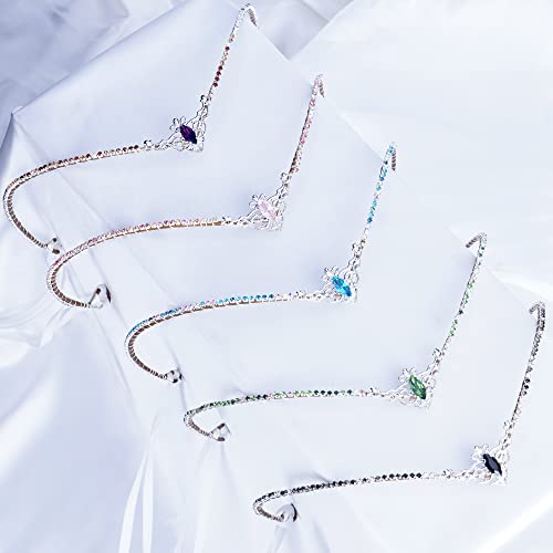 MOSTORY Handmade Green Crystal Tiara for Princess Wedding Rhinestone Fairy Crown Headband for Bridal Shower V-shape Woodland Elf Headpiece for Women Queen Bachelorette Party Medieval Fair Proms