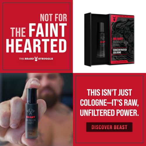 Men's Cologne - Ragnarok Rising Ed Hall Signature Fragrance - 15mL Travel Roller - Long-Lasting, 6x Concentrated, Beard Struggle