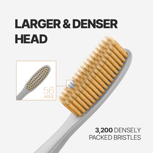 Mini Gold Extra Soft Large Toothbrush 1.4 Inch Head for Sensitive Gums - 10 Pack