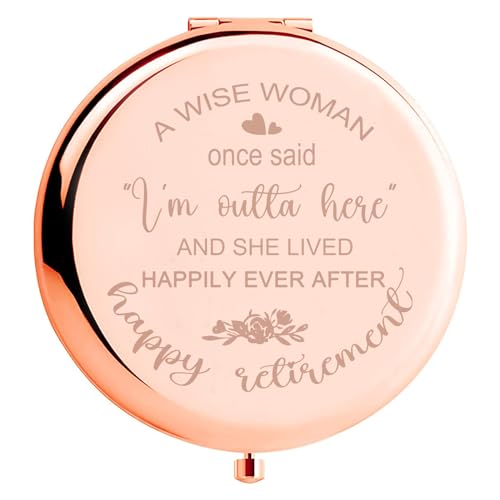 Retirement Gift for Woman, Retirement Gifts, Retirement Gifts for Women 2025 Coworker Leaving Gifts, Happy Retirement Gifts Comapact Mirror