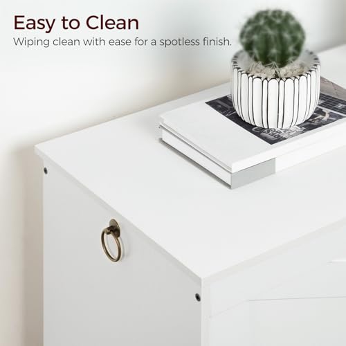 White Storage Chest Bench with Lid, Safety Hinges, 47.2 Inch