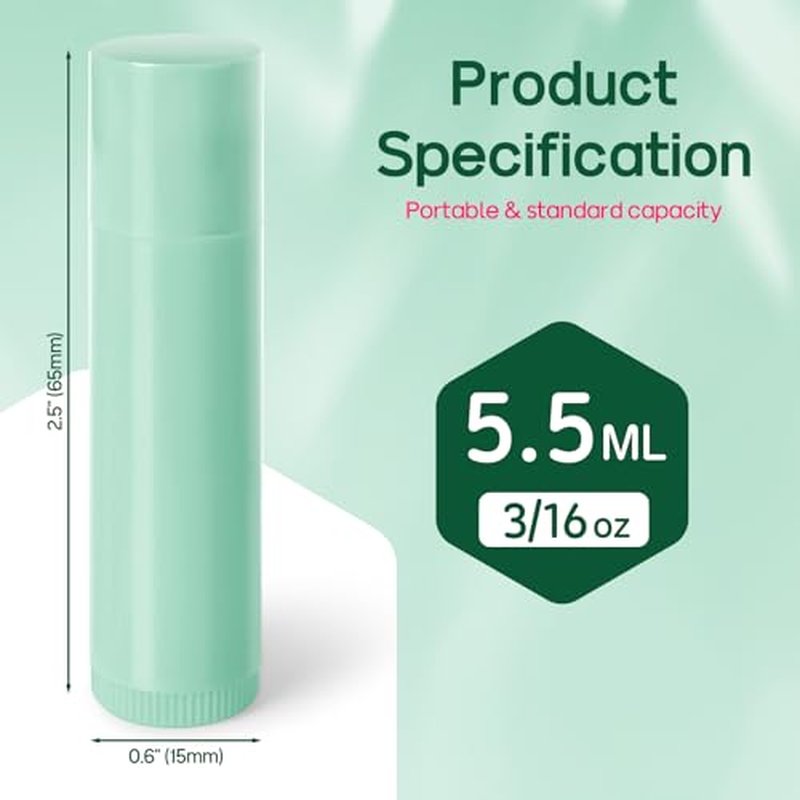 50Pcs Empty Lip Balm Tubes 5.5ml - BPA Free and Leak-Proof Small Twist-Up Lip Containers for DIY Homemade Lipstick Balm, White