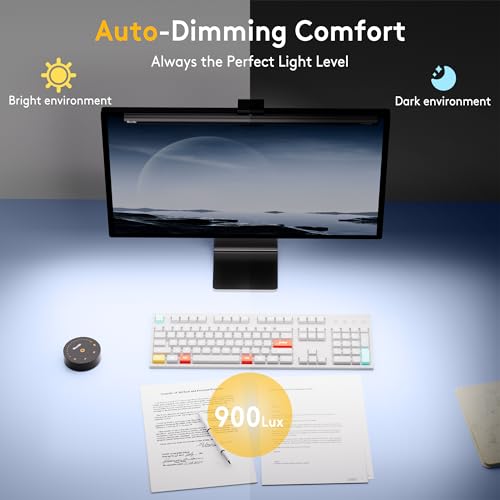 Computer Monitor Light Bar with Radar Motion Sensor, Dimmable Desk Lamp