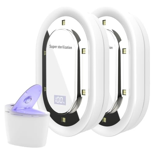 UV Toilet Sanitizer Lamp 2-Pack with White Variation - Hands-Free UV-C Disinfection