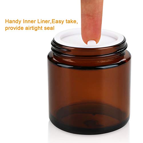 4 oz Amber Glass Jars with Lids - Pack of 25 Cosmetic Containers, Variation of 4.0 Ounces / 4 oz
