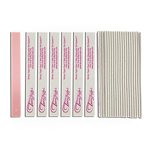 Tammy Taylor Peel ¡®N¡¯ Stick Clean Finish Buffer, Natural Nail Buffing File for Fingernails and Toenails, Professional, Sanitary, Replaceable, Durable Cloth Material (10 Pack)