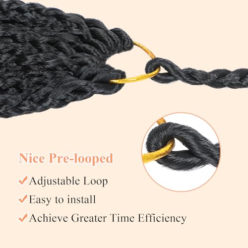 8 Inch Goddess Box Braids Crochet Hair 9 Packs with Curly Ends - 1B/30 Variation