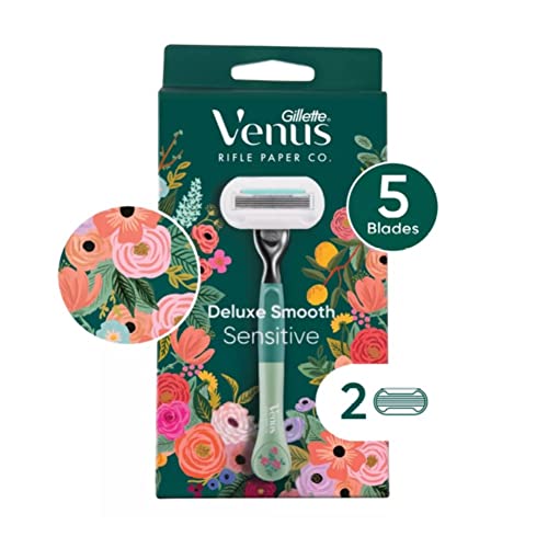 Gillette Venus Deluxe Sensitive Razor with 2 Refills - Smooth & Protective Shaving