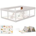 Large Baby Playpen 74x50 Inches with Mat, Pet-Free, Safe Anti-Collision Mesh