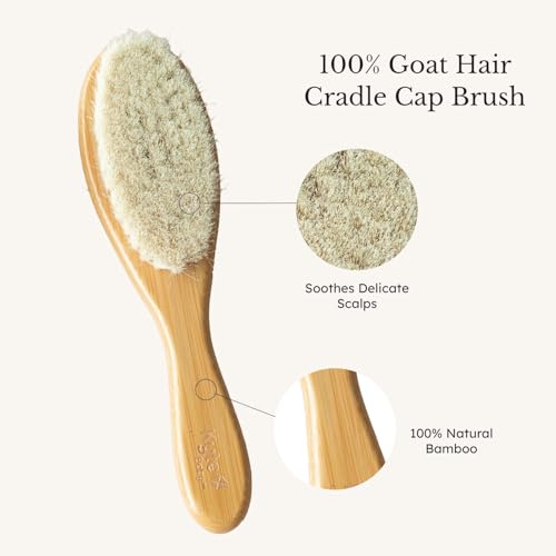 Baby Bamboo Hairbrush and Comb Set - Gentle Toddler Hair Care
