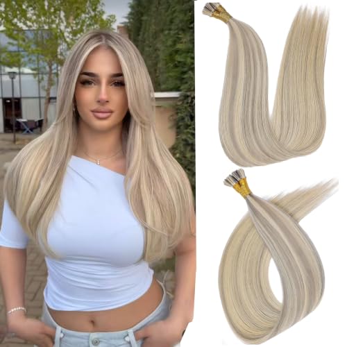 Human Hair I Tip Extensions 16 Inch No Shedding Natural Silky Hair