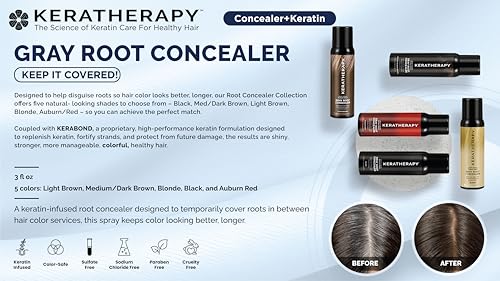 Dark Brown Root Concealer Spray - Gray Hair Touch Up & Cover Up