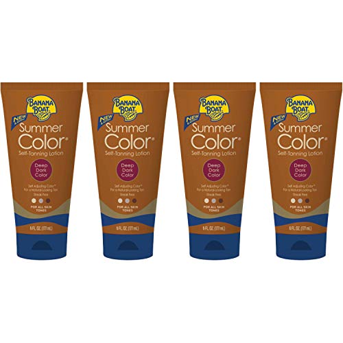 Deep Dark Self Tanning Lotion - Oil-Free, Aloe & Vitamin E, 6oz x4 Value Pack