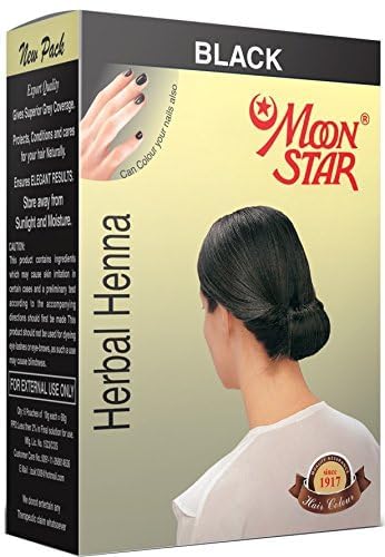 Muooni. Star Black Herbal Henna Hair Colour, 60 Grams (Pack of 6)