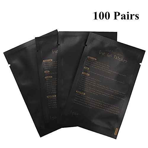 myaokue-up 100 Pairs Eye Gel Pads, Lint Free Under Eye Patches for Eyelash Extensions, Premium Eye Mask Beauty Tool Kit