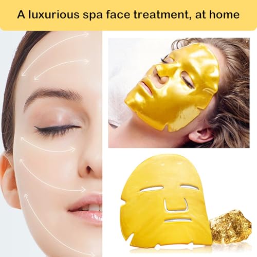 Adofect 15 Pack 24K Gold Collagen Facial Masks for Deep Hydration & Anti-Aging