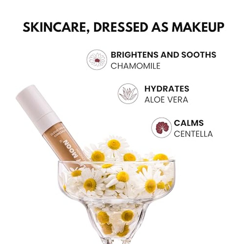 Cloud Cream Concealer Full Coverage, Long-Lasting, Lightweight, Aloe and Centella-Infused Under Eye Concealer, Hydrating, Crease-Resistant, Buildable, Vegan & Gentle, #3-Vanilla
