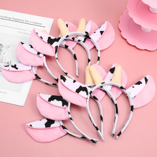 FRCOLOR 1 Pack of 12 Plush Cow Headbands for Kids & Adults Party Costumes