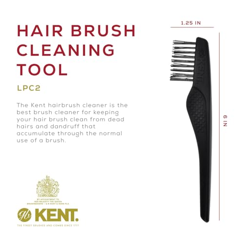 Kent LPC2 Hair Brush Cleaning Tool and Hairbrush Cleaner Rake for Hair Removal, and Brush Rake for Removing Hairs and Dandruff from Brushes, Combs and Grooming Tools