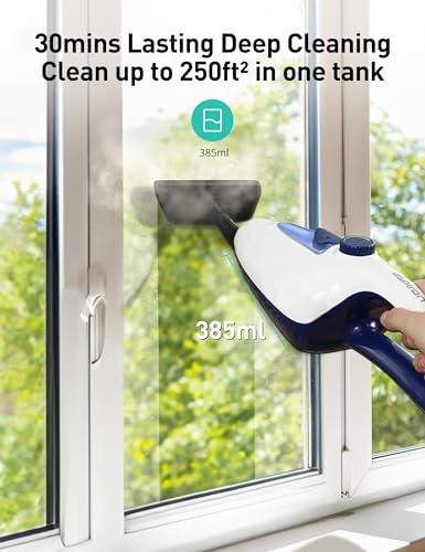 Aspiron 12-in-1 Steam Mop with Aquamarine Variation, 1500W Handheld Steam Cleaner