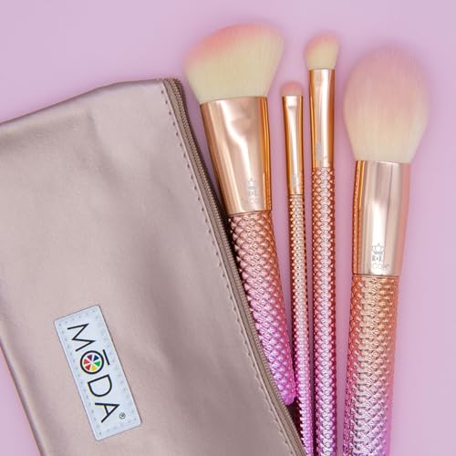 Vegan Synthetic Makeup Brush Set for Face & Eyes - Full Face & Eye Kit