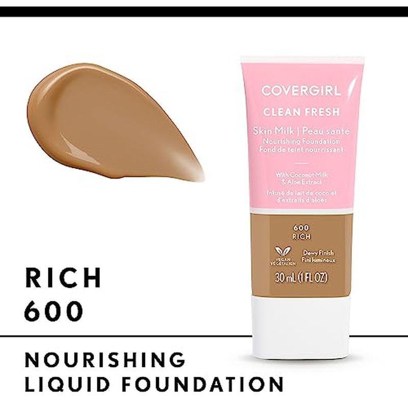 COVERGIRL Clean Fresh Skin Milk Foundation, Rich, 1 Fl Oz (Pack of 2) (packaging may vary)