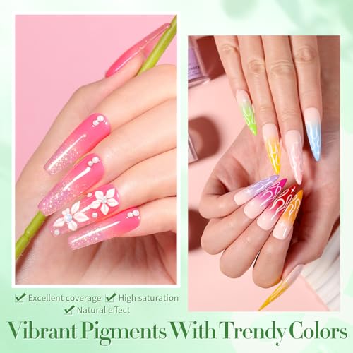 Acrylic Powder Set 36 Colors Pastel Series - Long Lasting Nail Art Kit - No Curing Needed