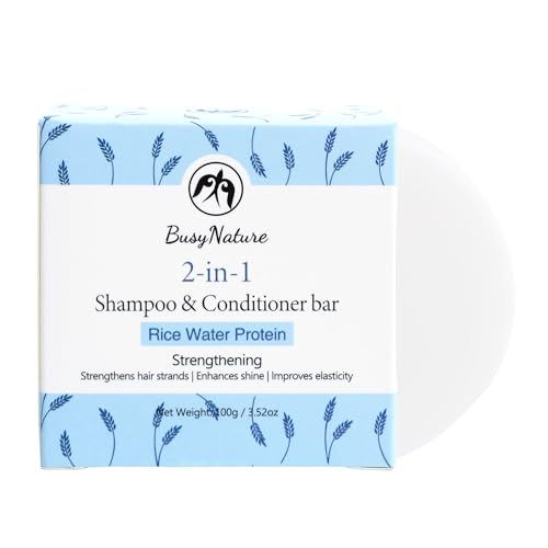 Rice Water Protein 2-in-1 Shampoo & Conditioner Bar, Strengthening & Shine, Vegan, 100g