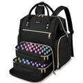 Large Nail Polish Organizer Bag Backpack Holds 70+ Bottles(15ml/0.5 fl.oz) UV Nail Lamp,Nail Organizers and Storage with 2 Removable Pouches Fits Nail Tool,Gift for Manicurist£¬Black