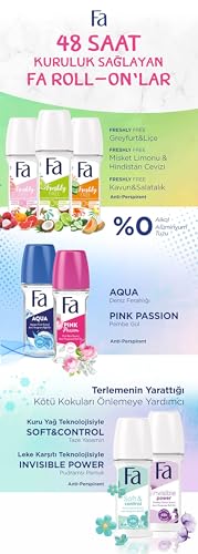 Fa Deodorant Roll-On 1.7 oz Aqua (3-Pack) - Long-Lasting Protection