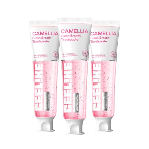 Camellia Floral Scent Toothpaste with Botanical Infused Gel - 1.41 Fl Oz, 3 Pack - Fresh Breath & All-Day Freshness