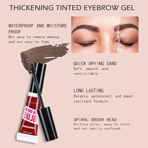 Waterproof Clear Eyebrow Gel Set, Fast Eyebrow Shaping,Long Lasting Transfer-Proof Extreme Hold Brow Glue (Transparent-2pcs 00#)