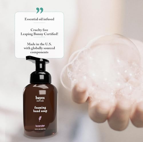 Bayes Foaming Hand Soap - Aromatic Nourishing Hand Wash with Essential Oils - Rosemary Mint - 11.5 Fl Oz Pack of 3