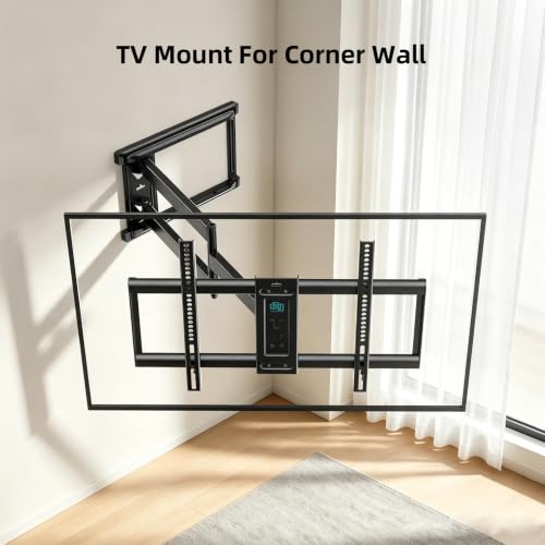 Corner TV Wall Mount 32-80 Inch Full Motion Long Arm Bracket - 90° Corner Design