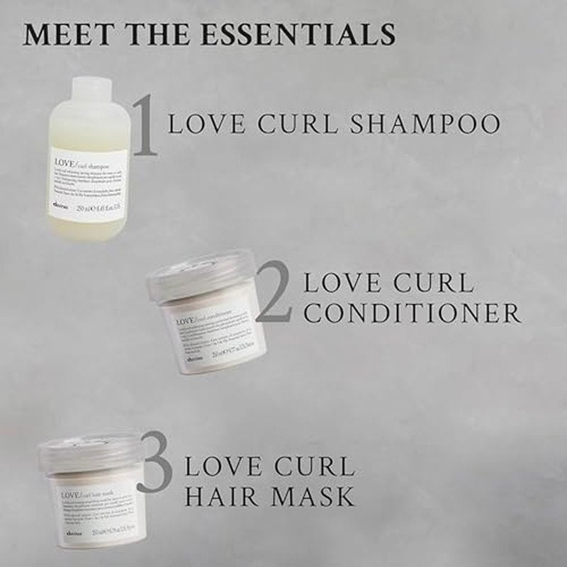 Davines LOVE Curl Shampoo, Enhancing Volume Taming Gentle Formula for Wavy and Curly Hair - Softens, Hydrates, and Boosts Curl Elasticity Without Compromising Texture with Almond Extract, 8.45 Fl Oz